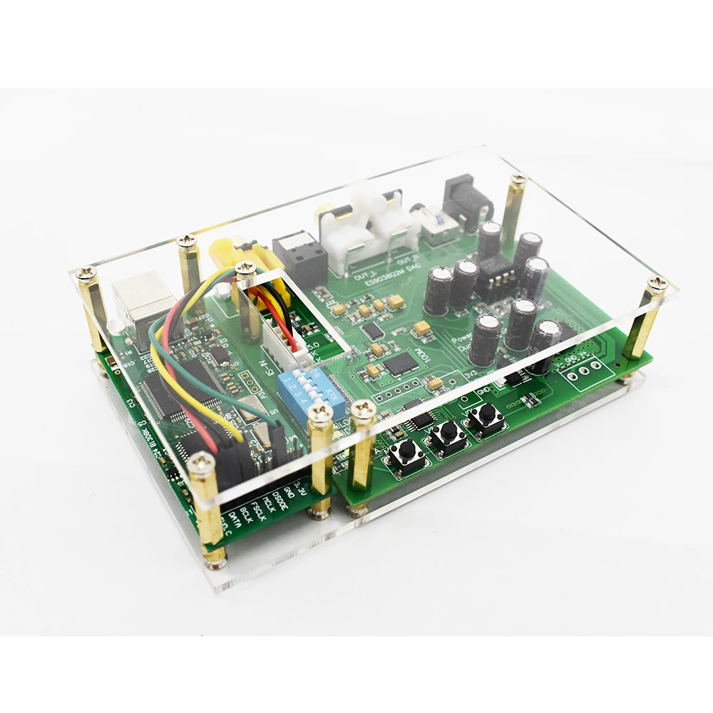 Lusya ES9038Q2M DSD ies SPIDF декодер плата amanero USB DAC аудио усилитель с акриловым листом T0249