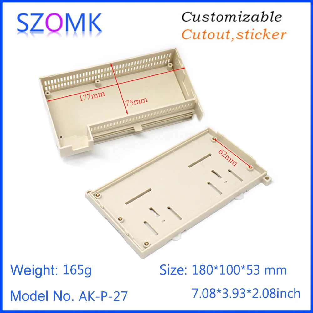 1 piece 180*100*53mm new design plastic enclosure din rail instrument box szomk high impact LCD controller housing | Обустройство