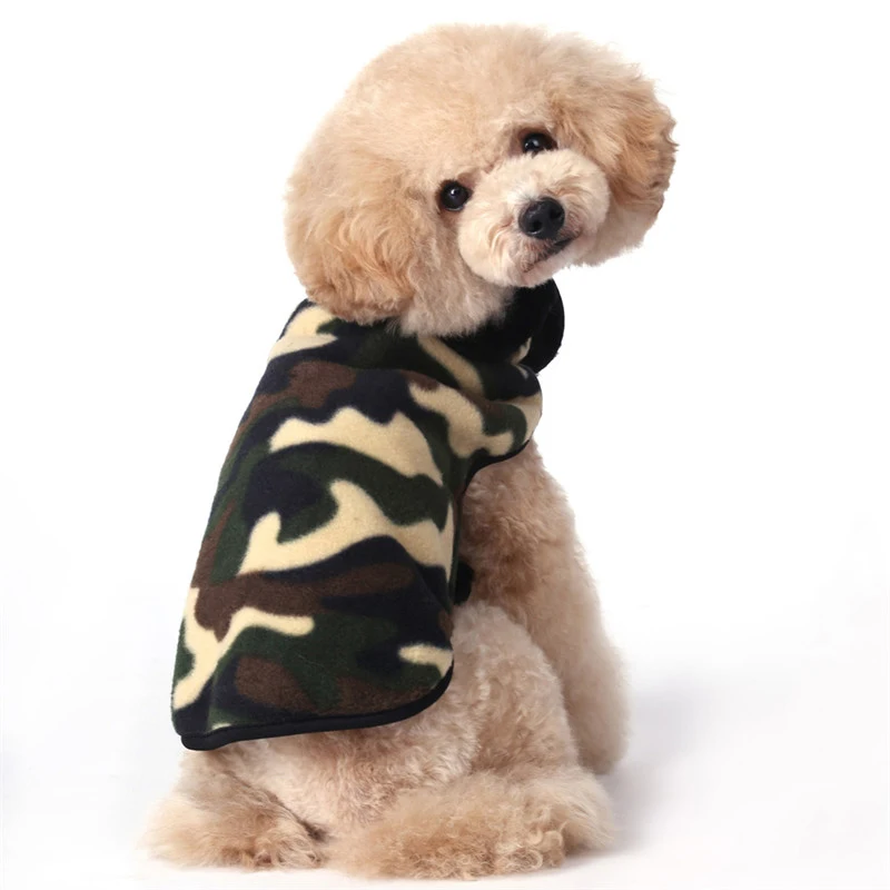 camo Великолепная флисовая одежда для собак КЭК супер мягкая теплая зимняя куртка для собак для маленьких собак модное леопардовое пальто для щенков одежда для чихуахуа - Цвет: camo