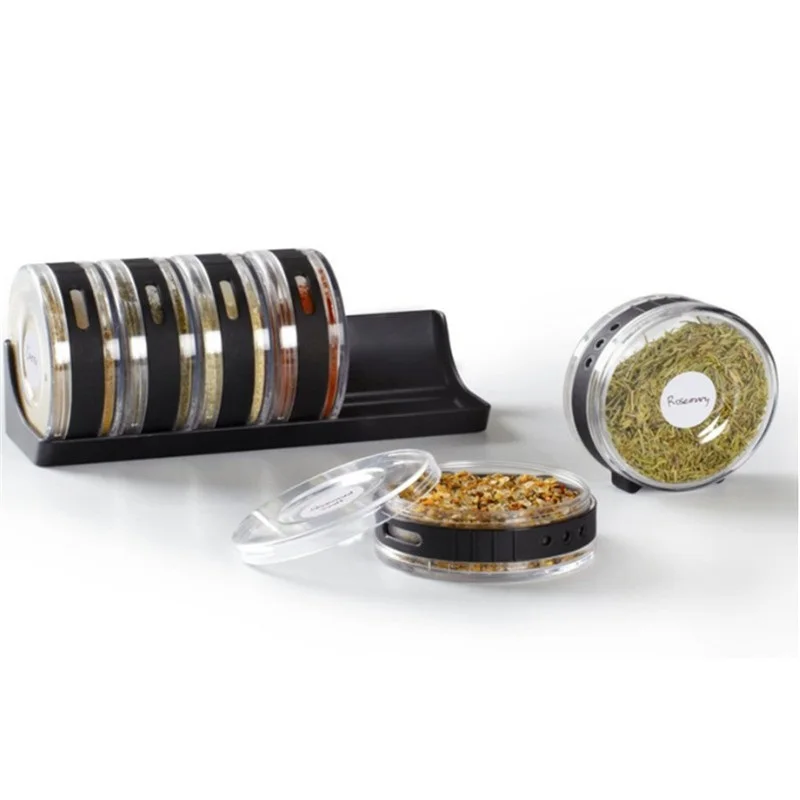 Креативные прозрачные банки для приправ кухонные пластиковые стойки специй