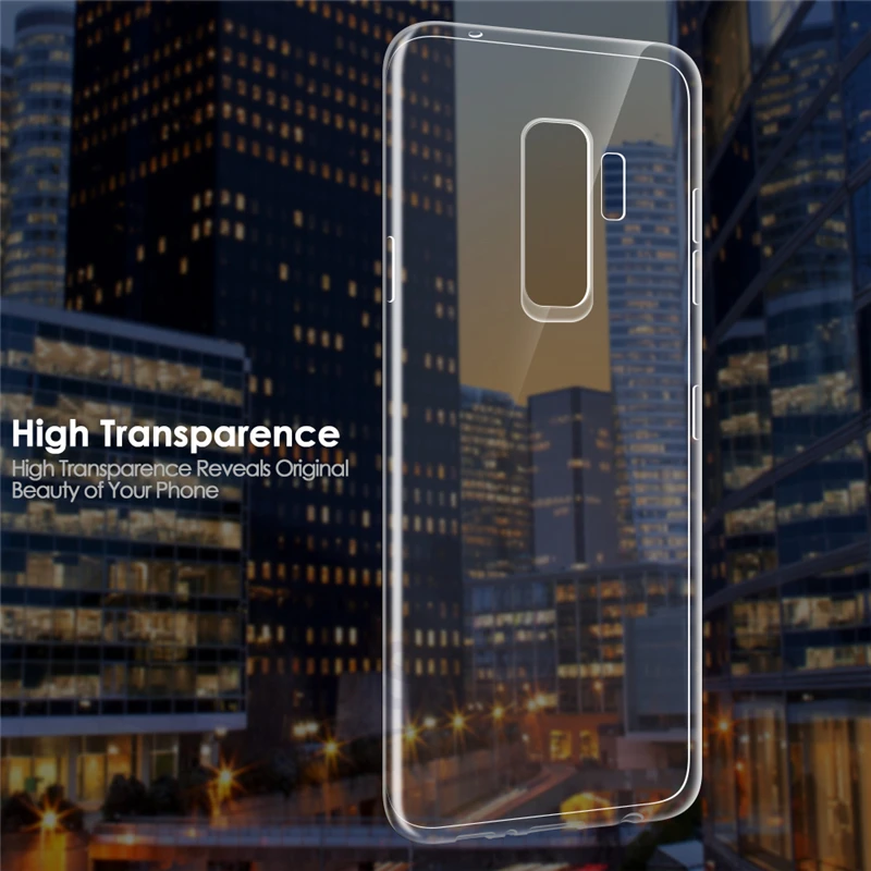 Qosea For Samsung Galaxy S9 Case Transparent Ultra-thin Slim Silicone Anti-knock Soft TPU Plus Protective Cover |