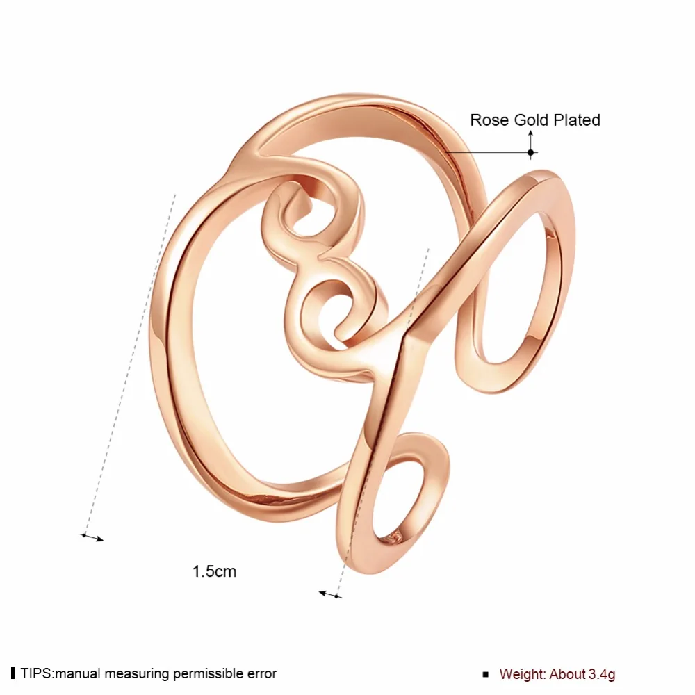 Fashion classic round rose gold ring size can be adjusted opening minimalist style prom girl | Украшения и аксессуары