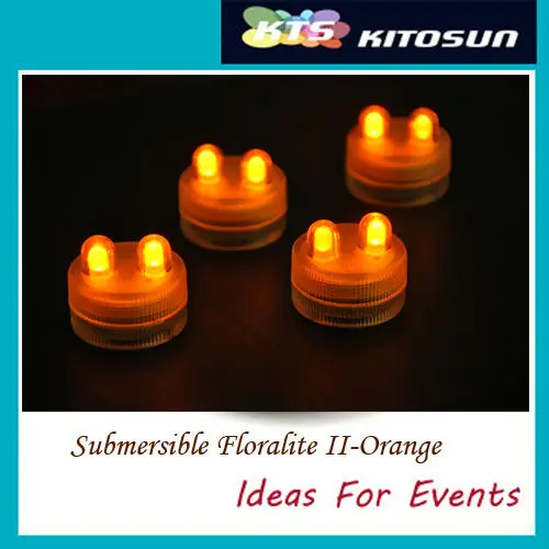 Best Submersible led tea light with 2 Leds  Wedding centerpiece light - Orange