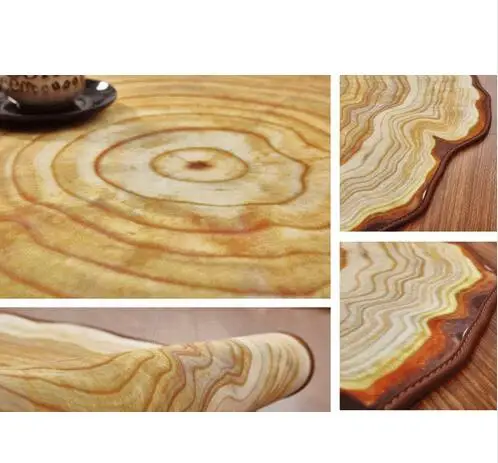 Новый Винтажный деревянный круглый ковер с кольцами для гостиной спальни