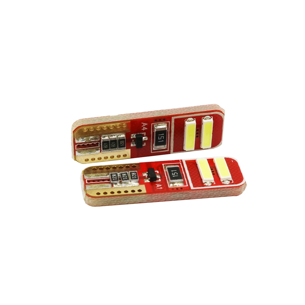 YSY 100 шт. W5W Светодиодная Белая t10 4smd 7020 7014 лампа canbus T10 4LED без ошибок