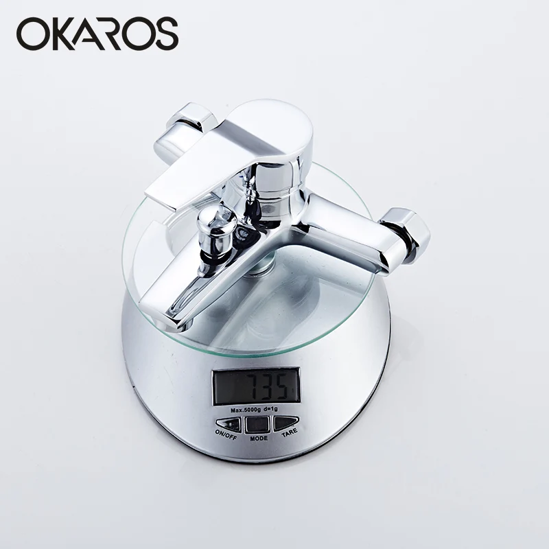 Смеситель для ванны OKAROS хромированный смеситель душа с насадкой из АБС комплект