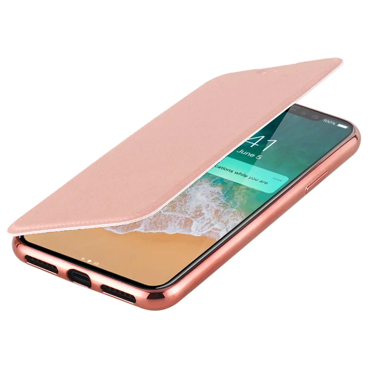 Для iPhone X Case тонкий из искусственной кожи чехол-книжка футляр со слотом для карты