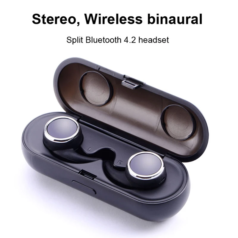 Два Наушники Мини Bluetooth С Микрофоном Близнецы True Wireless Платной Store Box груза падения