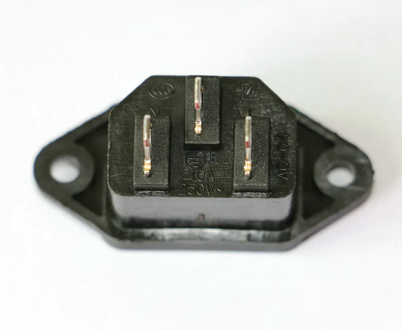 20 шт. AC 04 Тип Черный 3 медных штифта IEC320 C14 Разъем с наушниками компоненты питания