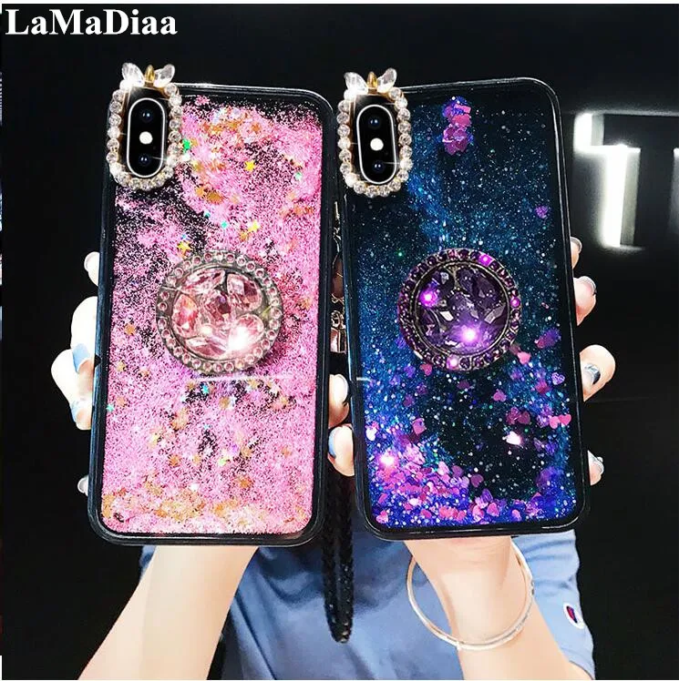 XSMYiss для iPhone 11 Pro MAX 6 6S 7 8 Plus X XS XR Роскошный чехол со стразами телефона стенд колец