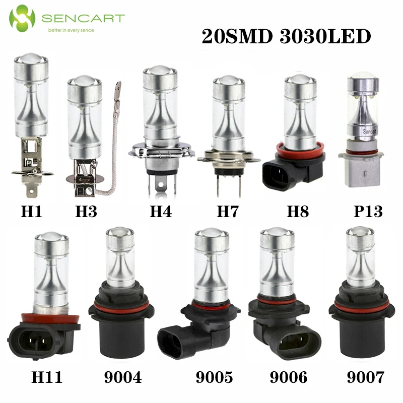 2 шт. H1 H3 H7 P13 30 Вт 20SMD 20 светодиодный 3030 XP E противотуманных фар дневного света