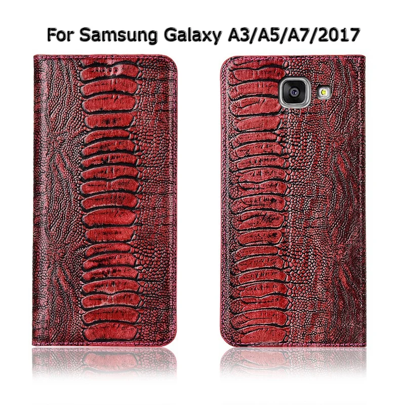 Топ из натуральной коровьей кожи Магнитный чехол для samsung Galaxy A3 A5 A7 подставка Флип Ретро чехол для телефона чехол
