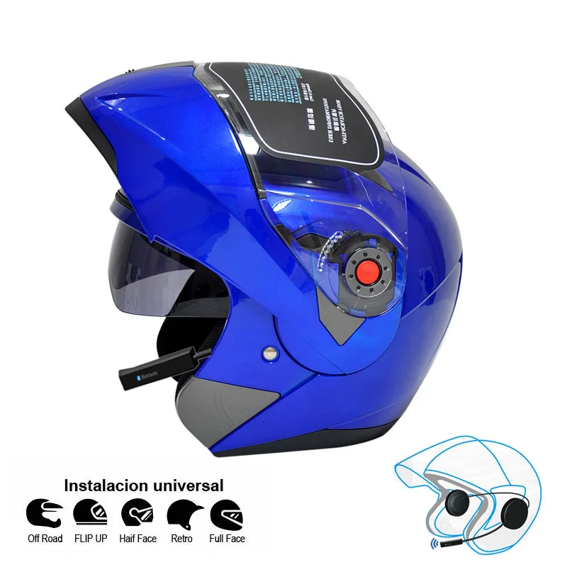 Мотоциклетный Bluetooth шлем флип-ап Motocicleta каск BT КАСКО мото двойные Козырьки мотоциклетный шлем емкость ECE Jiekai