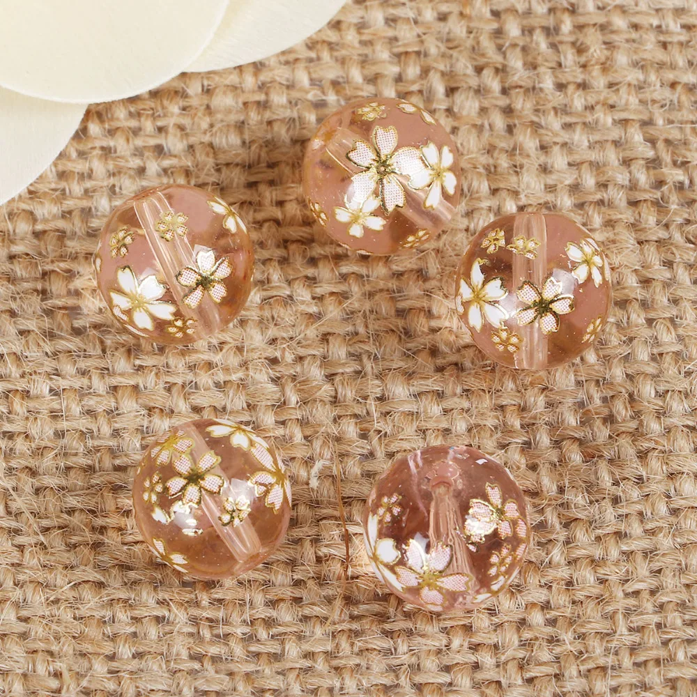 DoreenBeads стеклянная роспись винтажные японские бусины тенша круглый узор сакуры