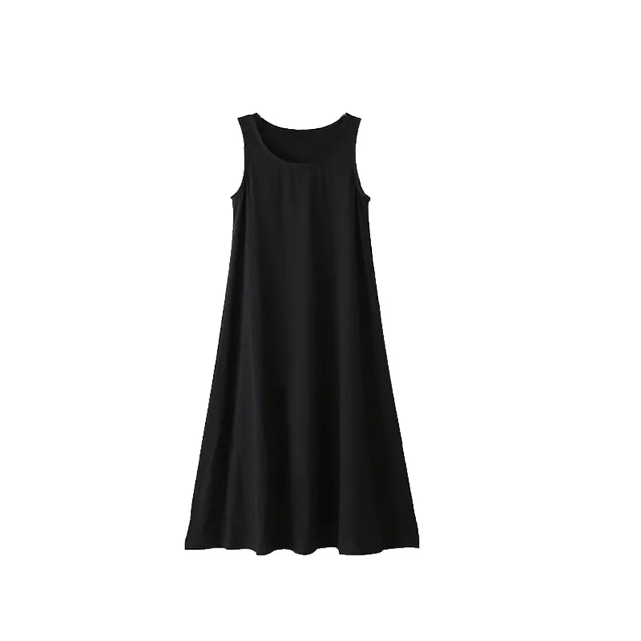Baby Girl Ankle Length Dress Solid Casual Cotton Sleeveless Dresses for Teens Girls Children Tank Gown 8 10 12 14 16 | Детская одежда и