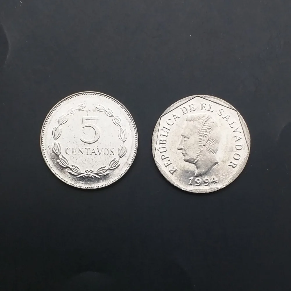Монета Сальвадор 5 Dings KM # 154b 1994 UNC undistributed коллекционные вещи подарок НАСТОЯЩИЕ