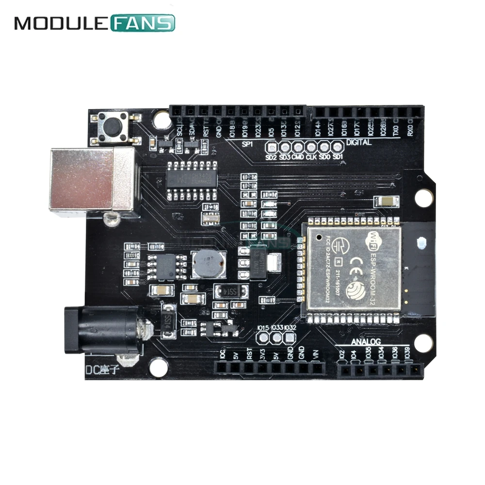 Макетная плата CH340 WeMos D1 R32 Mini ESP32 WIFI Bluetooth для Arduino UNO R3 с адаптером Type B/Micro