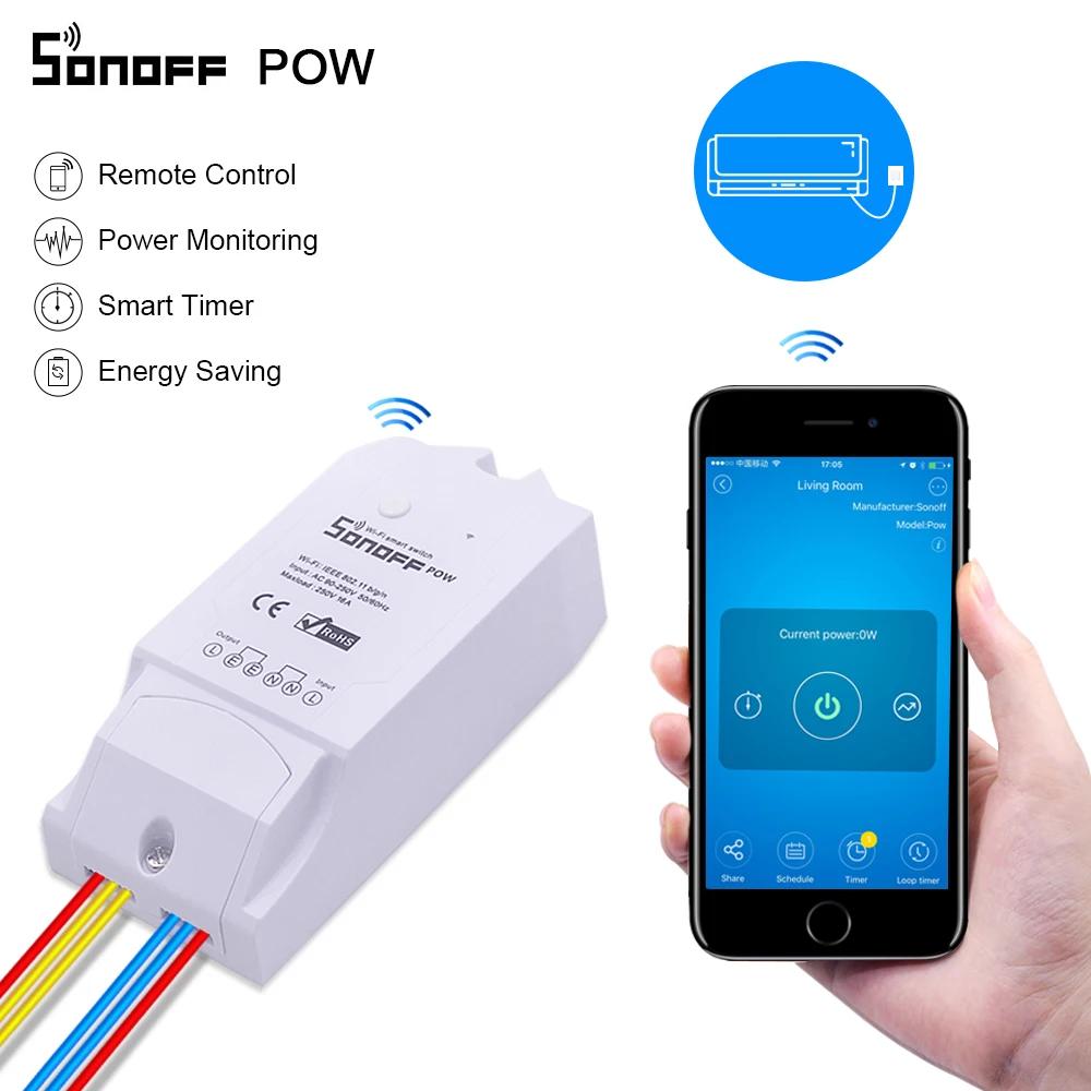 Itead Sonoff Pow умный Wi Fi переключатель монитор дом мощность измерения энергии