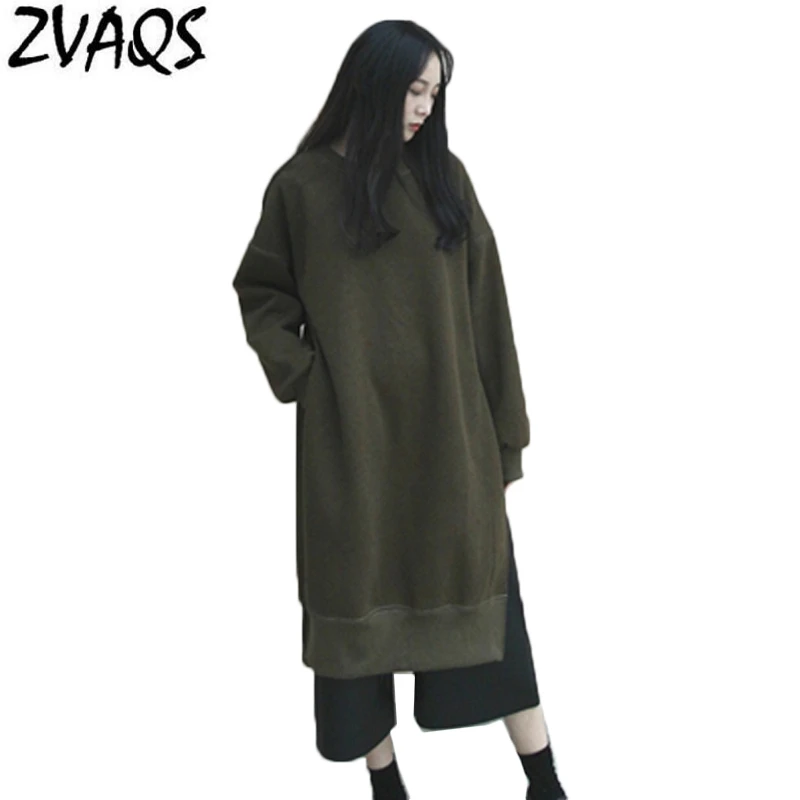 Женское весеннее платье-свитер с круглым вырезом и разрезом | Женская одежда