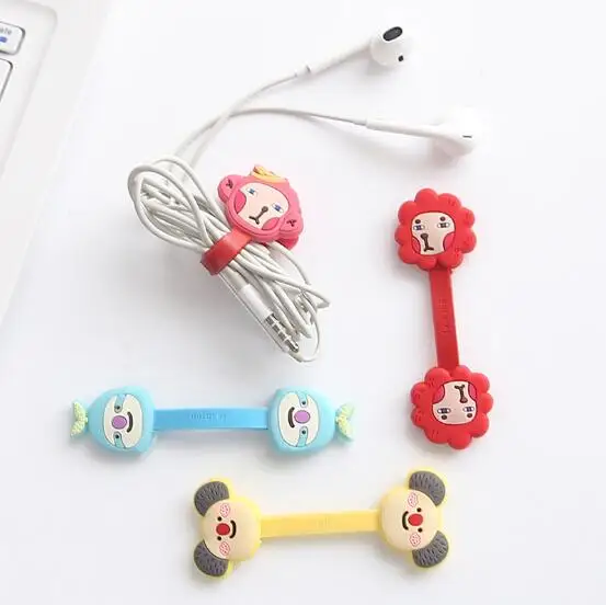 100 шт./лот мультяшный органайзер для кабеля защита намотки шнура держатель маркер