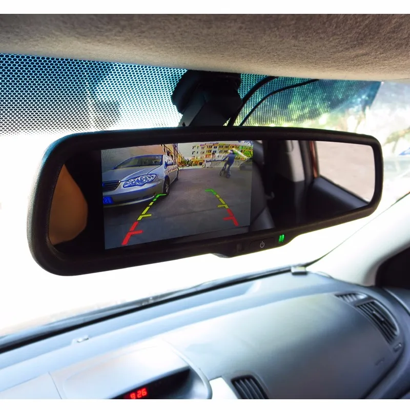 4,3 дюймовый TFT lcd Автомобильный Монтажный кронштейн зеркало заднего вида монитор с 2 RCA видео входами для системы помощи при парковке