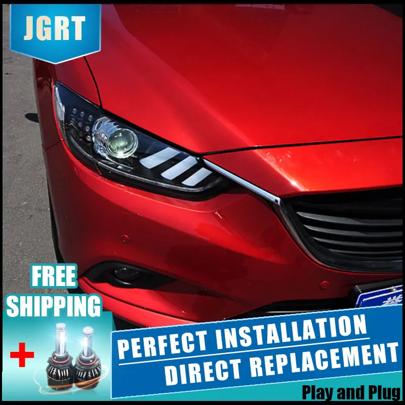 2 шт. светодиодный головной светильник s для Mazda 6 2014 2015 Автомобильный с двойной