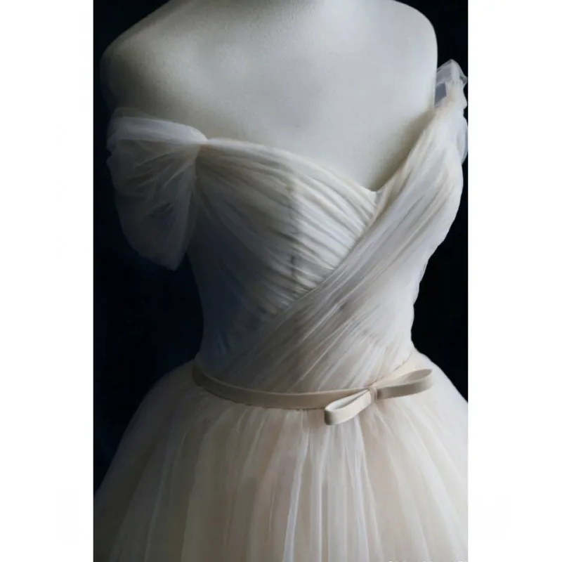 Женское длинное платье с открытыми плечами Erosebridal трапециевидной формы большого