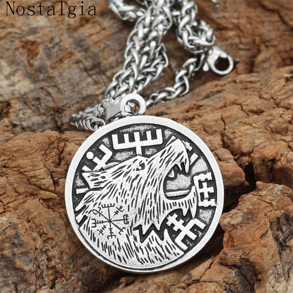 1 шт.. Символ волка викинга ODIN'S NORSE RUNIC Подвеска для мужчин ожерелье руны