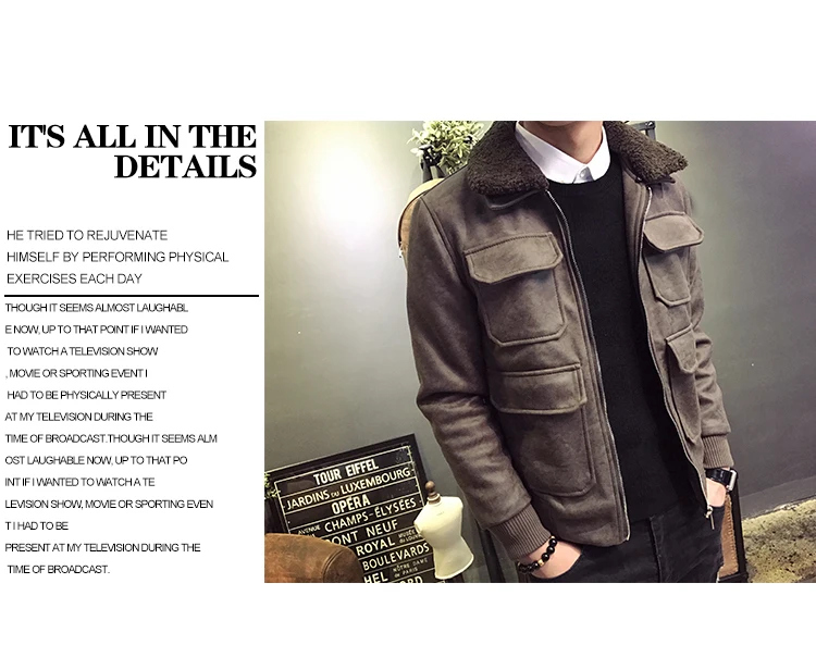 Chaqueta Invierno Hombre зимняя мужская пуховая модная зимняя куртка-бомбер с воротником из овечьей шерсти, черное, зеленое Стеганое пальто, приталенное M-3XL