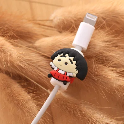FFFAS мультфильм кабель протектор USB Кабельный органайзер Winder Защитная крышка чехол для наушников оболочка для Apple IPhone 5 5S 6 6s 7s X Plus - Цвет: Model J