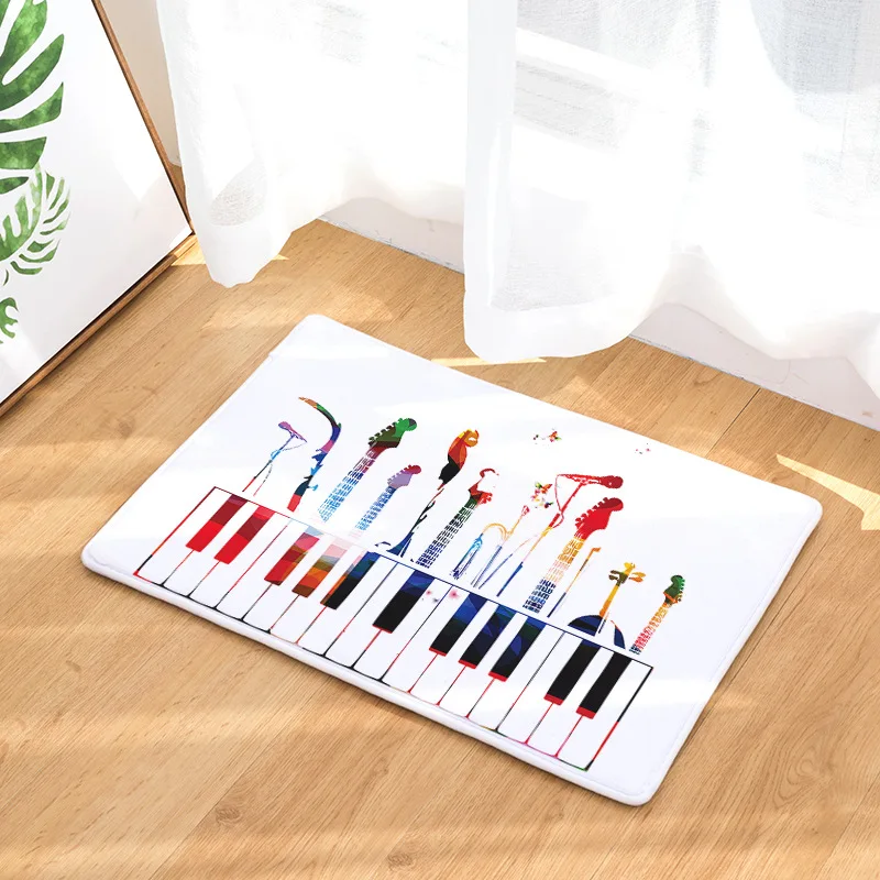 Nordic style heat transfer flannel floor mat notes digital print pad kitchen water-absorbing anti-slip front door | Дом и сад
