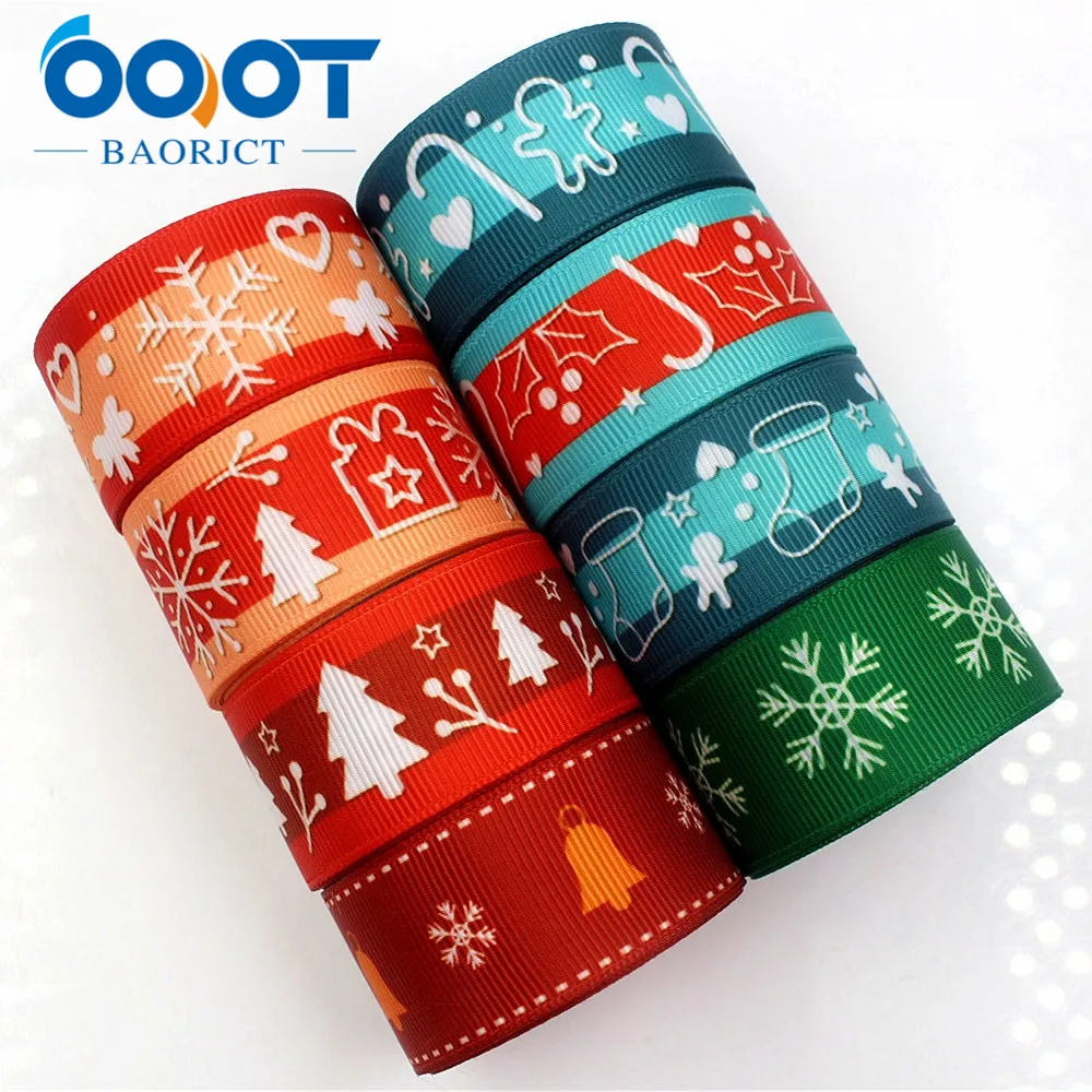 Новогодние ленты OOOT BAORJCT 178173 25 мм 10 ярдов Термотрансферная печатная корсажная