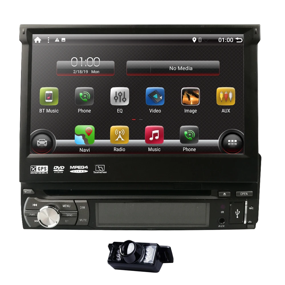 Универсальный 1 din Android9.0 четырехъядерный автомобильный dvd-плеер GPS Wifi BT Радио Гб RAM