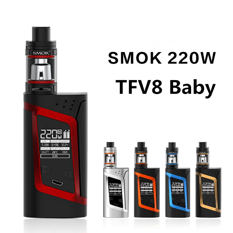 Оригинальный набор SMOK ALIEN 220 Вт бокс мод 3 мл TFV8 детский бак атомайзер вейп