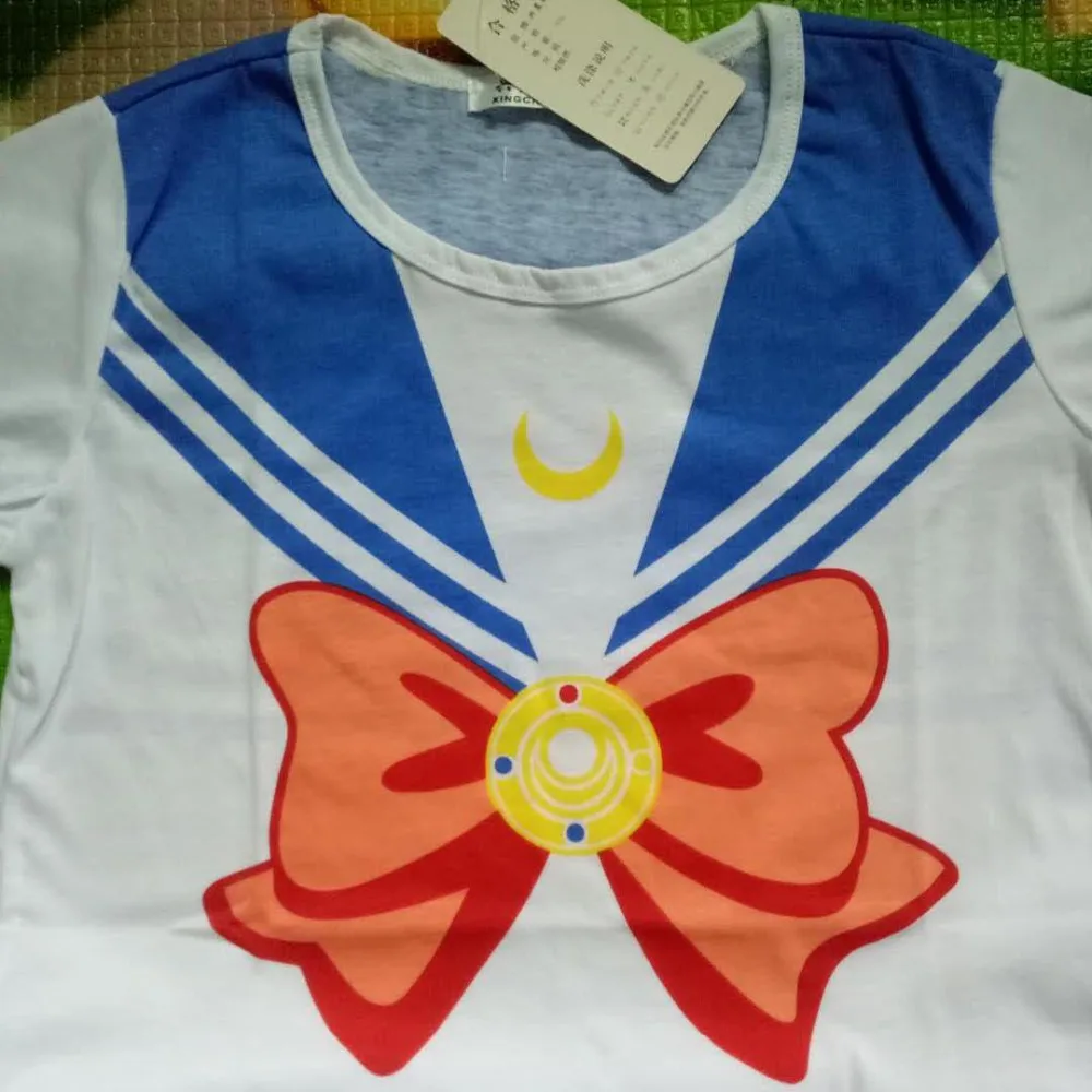 Японская Сейлор Лунная Рубашка Аниме Костюм Tsukino Usagi Kawaii Домашняя одежда мягкие