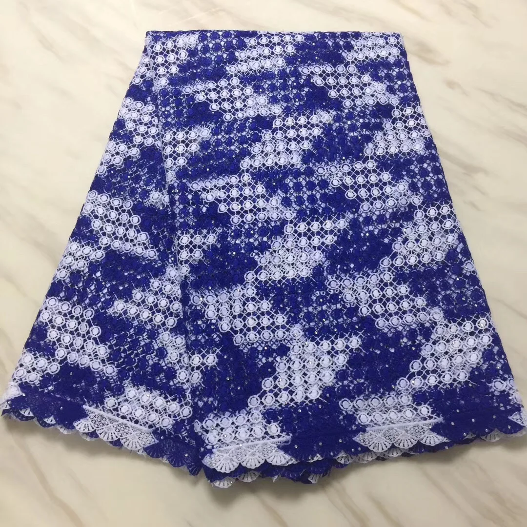 Gold African Net Lace Fabric 2018 High Quality Blue French Mesh With Beads And Stones Trimmings For Sewing | Дом и сад
