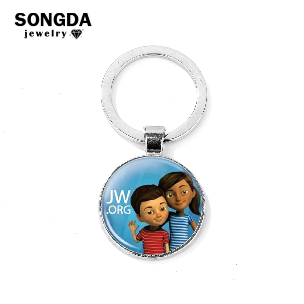 Простой Круглый Брелок SONGDA JW.ORG цепочка для ключей с фото из сериала Свидетели ивы