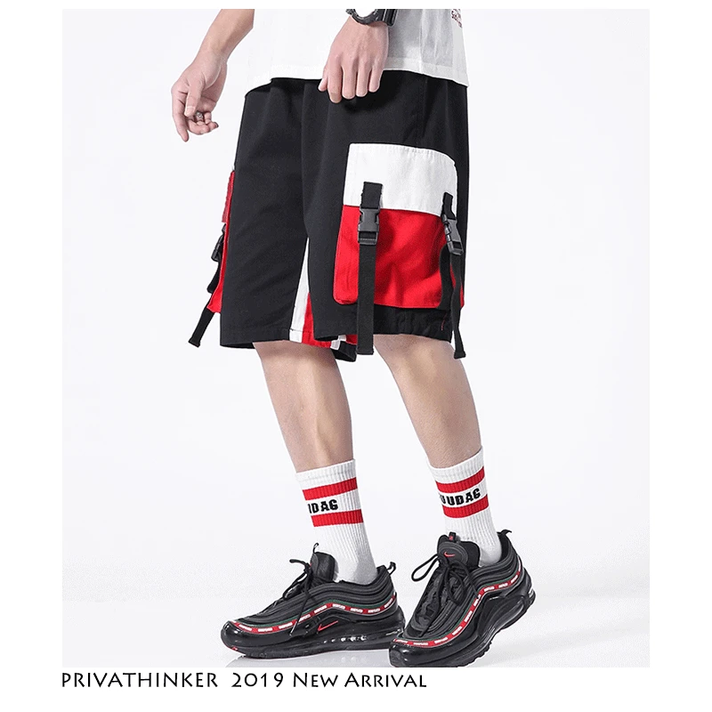 Privathinker лоскутное повседневное ремень мужские шорты Карго 2019 s Уличная хлопковые