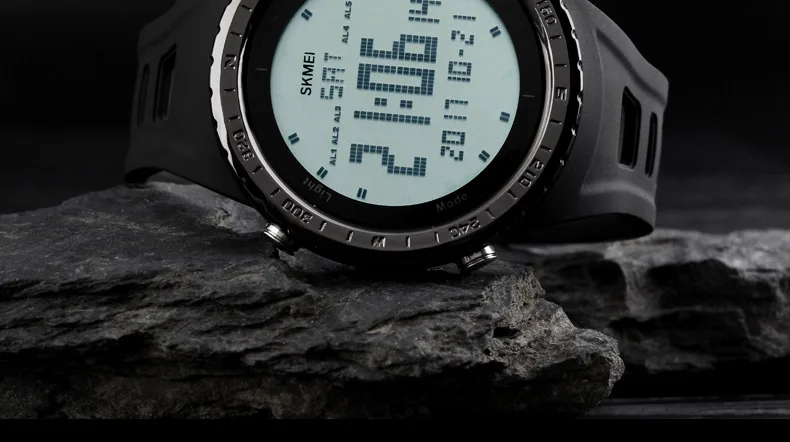 SKMEI 1246 мужчин спортивные часы обратного отсчета Chrono двойной время EL свет цифровые наручные часы 50 м Водонепроницаемость Relogio Masculino