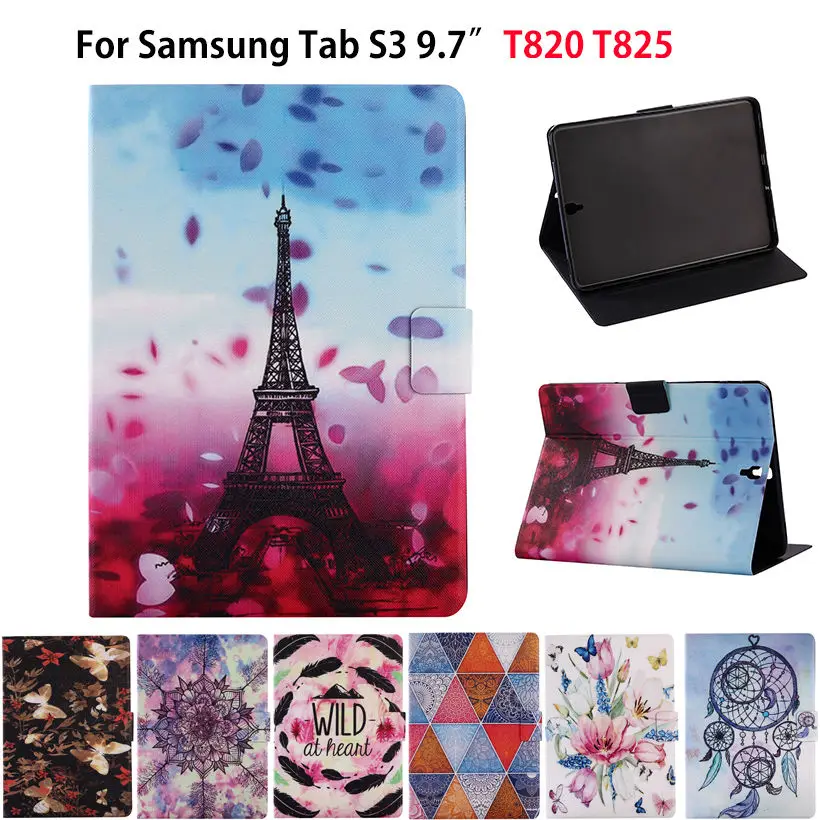 Модный чехол с изображением Эйфелевой башни и цветов для Samsung Galaxy Tab S3 9 7 T820 T825 SM