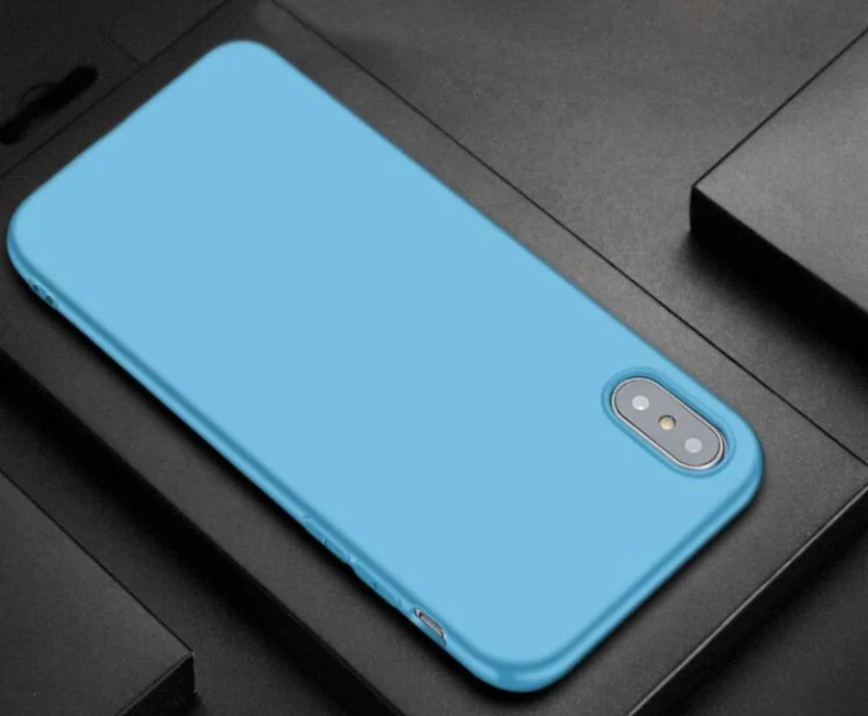 blue Чехол SUREHIN для iphone X XS MAX XR 8 7 6S plus 11 Pro TPU Мягкий силиконовый чехол защитный прозрачный чехол для iphone xs чехол - Цвет: blue