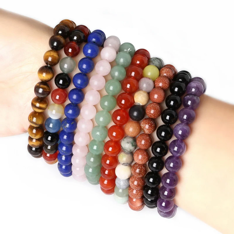 Горячая Распродажа разноцветные браслеты с тигровым глазом 8 мм на запястье