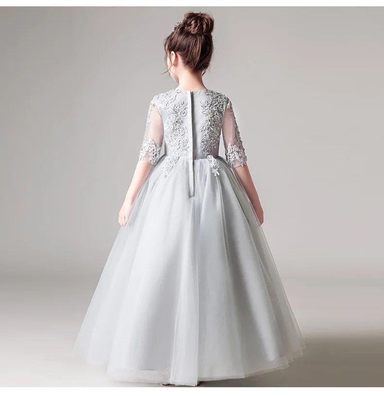 Платье ТРАПЕЦИЕВИДНОЕ однотонное для девочек ПЛАТЬЕ с цветочным принтом