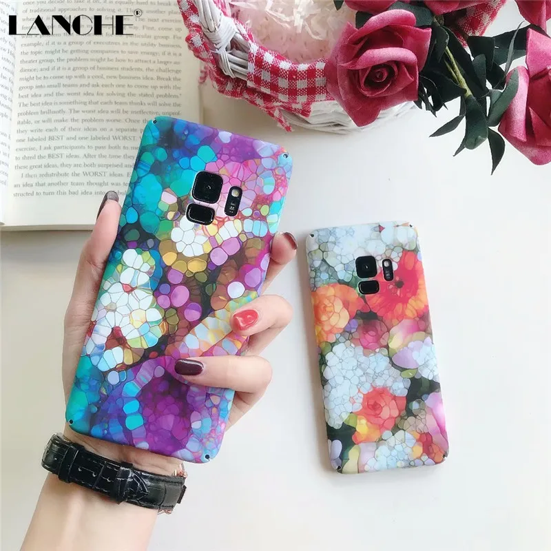 Чехол для телефона LANCHE с цветком Samsung Galaxy S10 Plus Lite Note 8 9 S8 S9 S7 edge Роскошный Жесткий