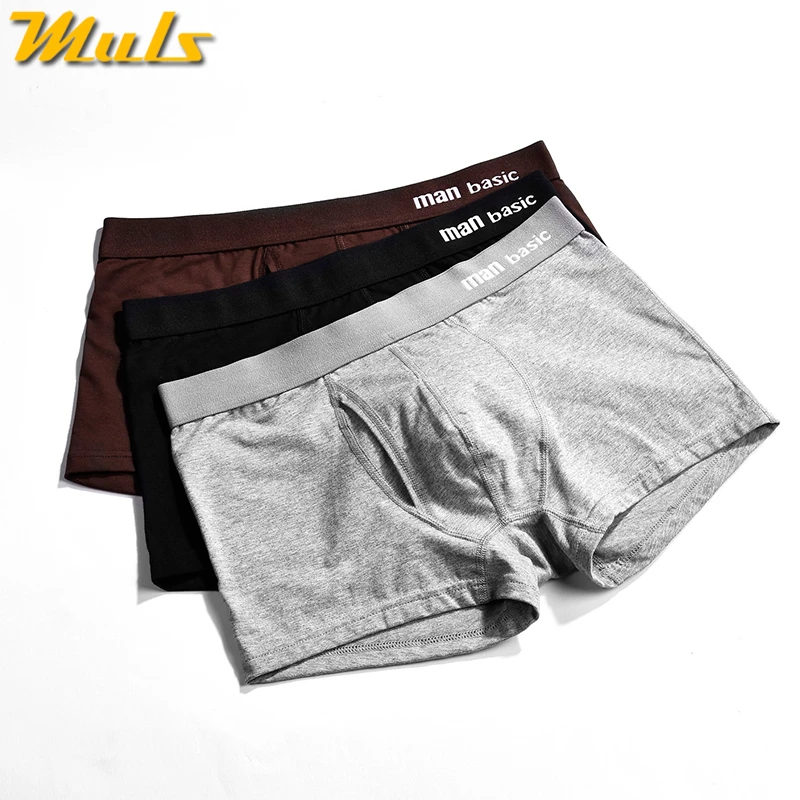 Brand Boxers Men Shorts 3PCS High Quality Cotton Comfortable Underwear Male Boy Bodysuit Under Pant Solid Fitted Size S-3XL | Мужская
