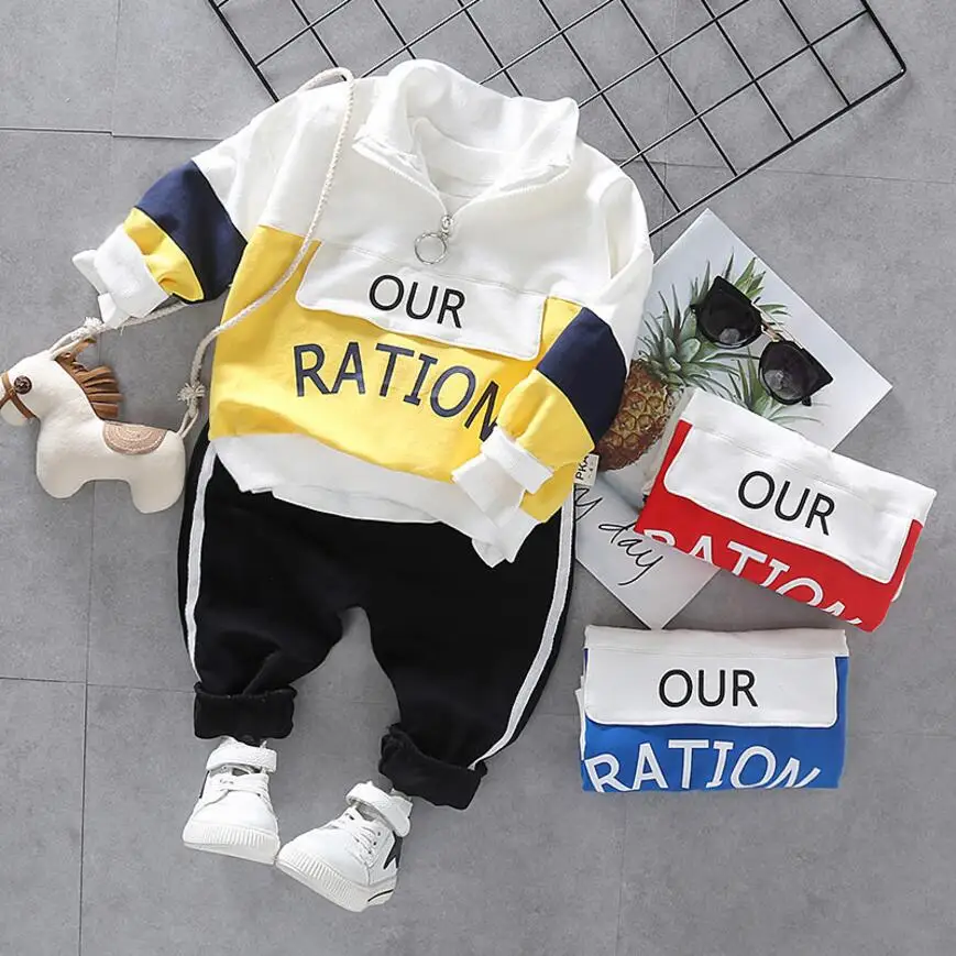 2019 new Spring Autumn Boys Sports Clothes Tracksuit Suits for Toddler Baby Boy Girls Casual Set Outfits 1-4 yrs |