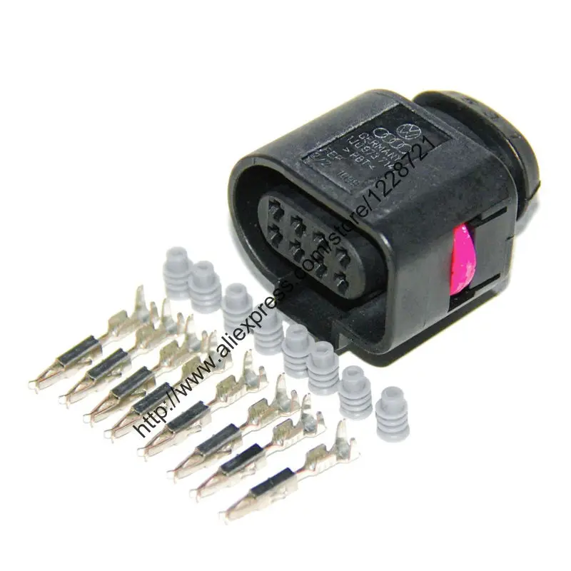 

10 компл./лот 8pin 1J0973714 плоский корпус разъем Автомобильный Электрический разъем ремонт для AUDI VW Jetta Passat Skoda VAG