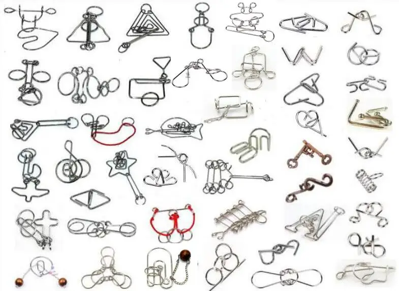 

Set of 48PCS Challenging IQ Metal Wire Puzzle Brain Teaser Game for Adults Kids