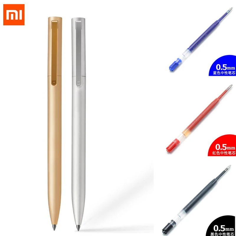 Оригинальная металлическая ручка Xiaomi mijia 0 5 мм для подписи OEM Сменные чернила