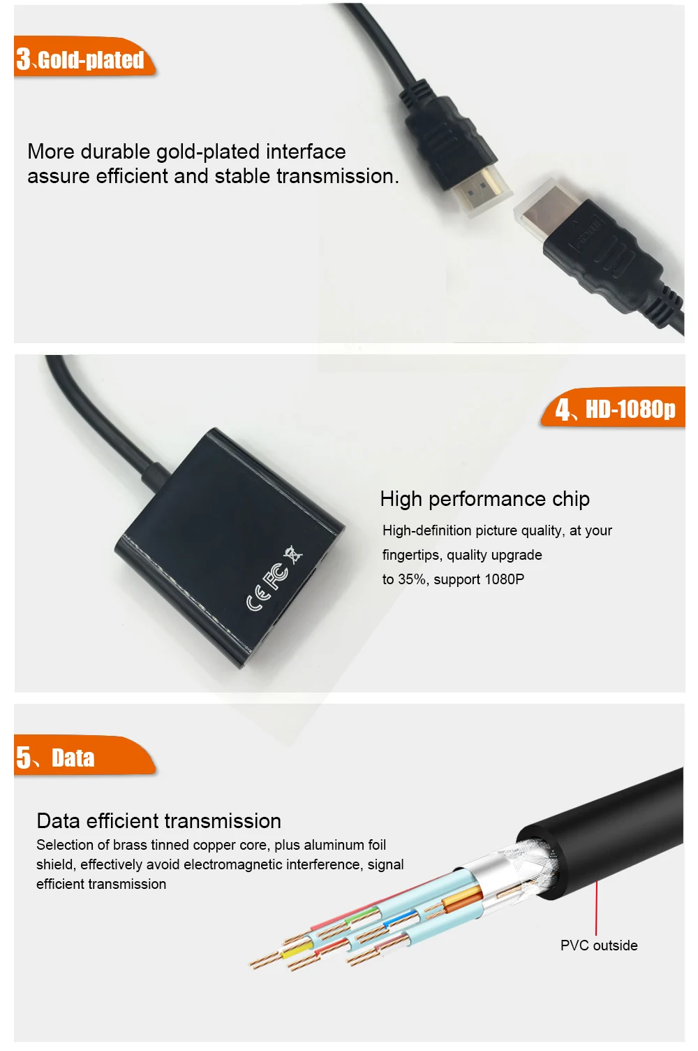 HEONYIRRY HDMI в VGA Кабель-адаптер 1080P цифро-аналоговый видео аудио конвертер кабель для ПК HD tv xbox PS3 PS4 ноутбук ТВ коробка